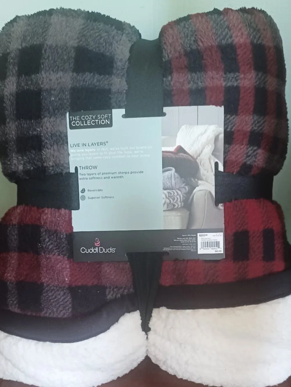 NWT Cuddl Duds Red Plaid Throw